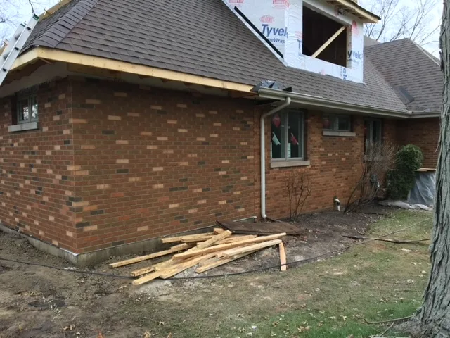 newly built house after brick veneer installation done by masonry contractors