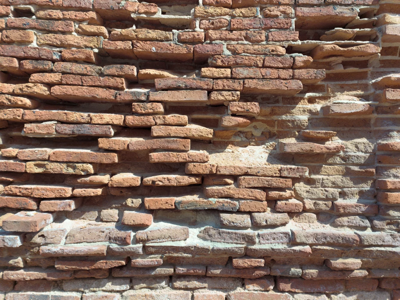 Old brick wall before masonry repair